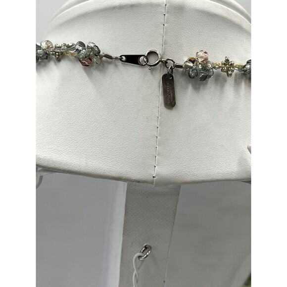 Holly Yashi Haiku Crystal Sterling Silver Crochet Choker Stretch Necklace - Picture 8 of 16